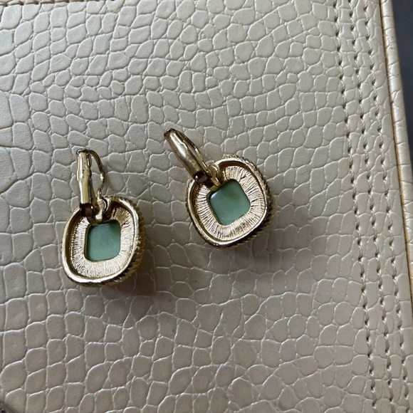 Green and gold earrings - Picture 2 of 4